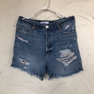 Garage denim shirt vintage cut off jean shorts